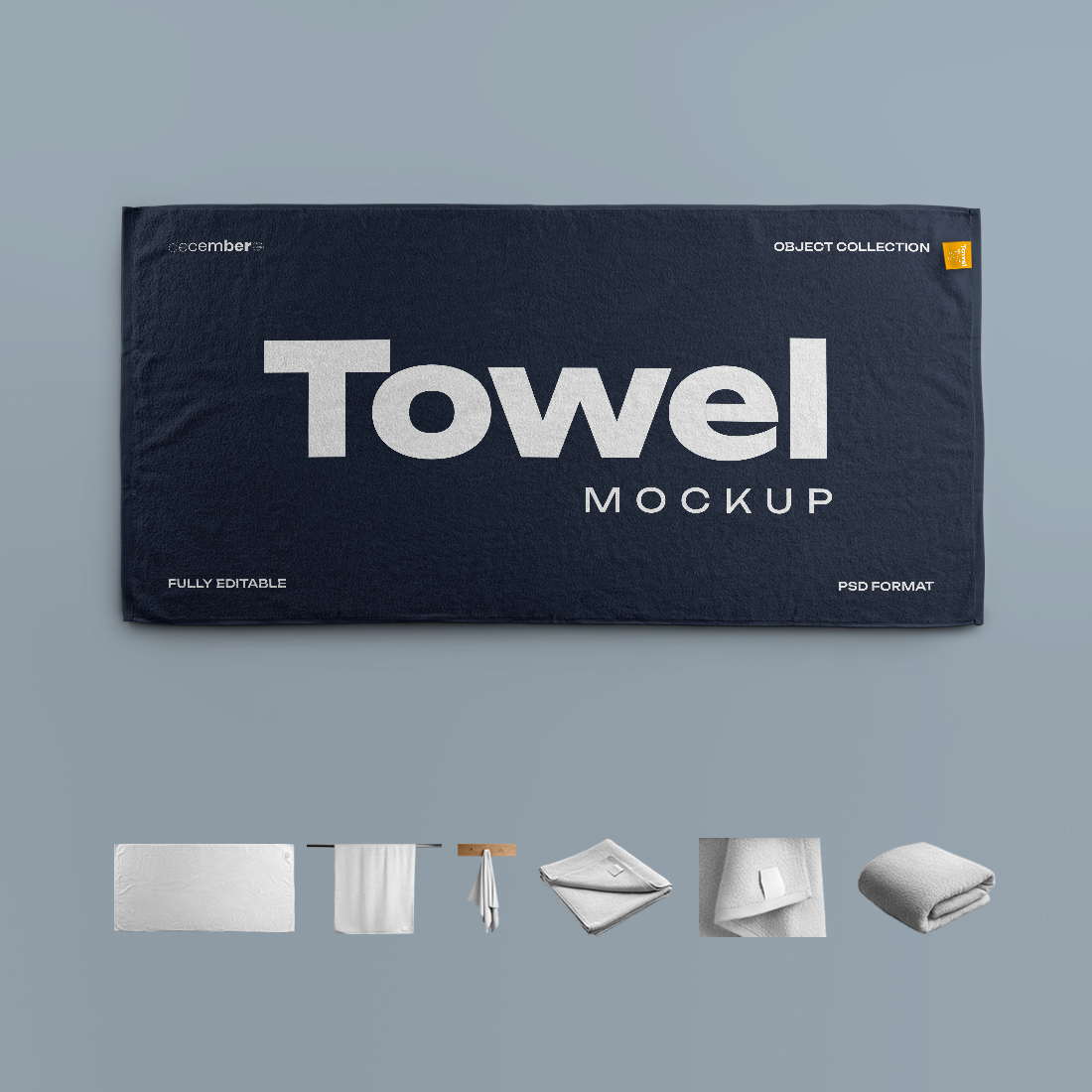 6 Mockup of a Large Bath / Beach Towel