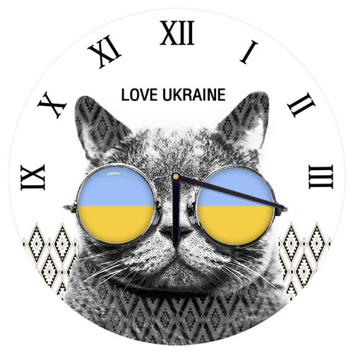 Годинник  "Love Ukraine Cat" | Horloge  "Love Ukraine Cat"