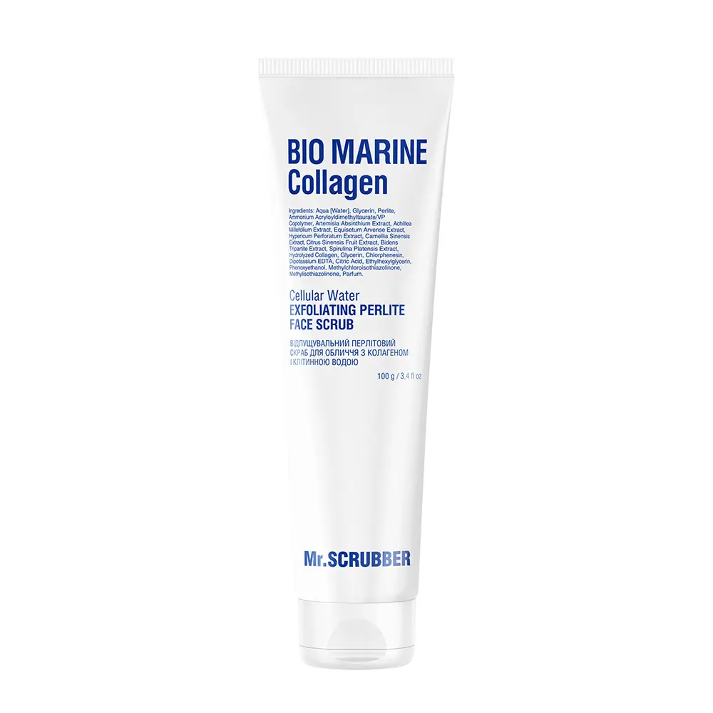 Відлущувальний перлітовий скраб для обличчя Bio Marine Collagen з колагеном і клітинною водою Mr.SCRUBBER