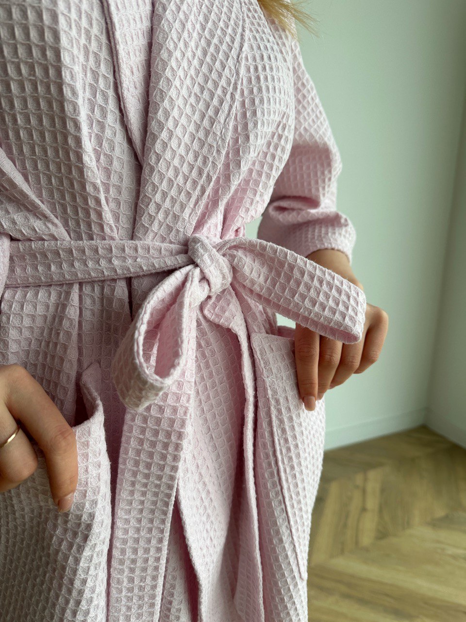 Вафельний халат Жіночий шаль, світло- ліловий COSY