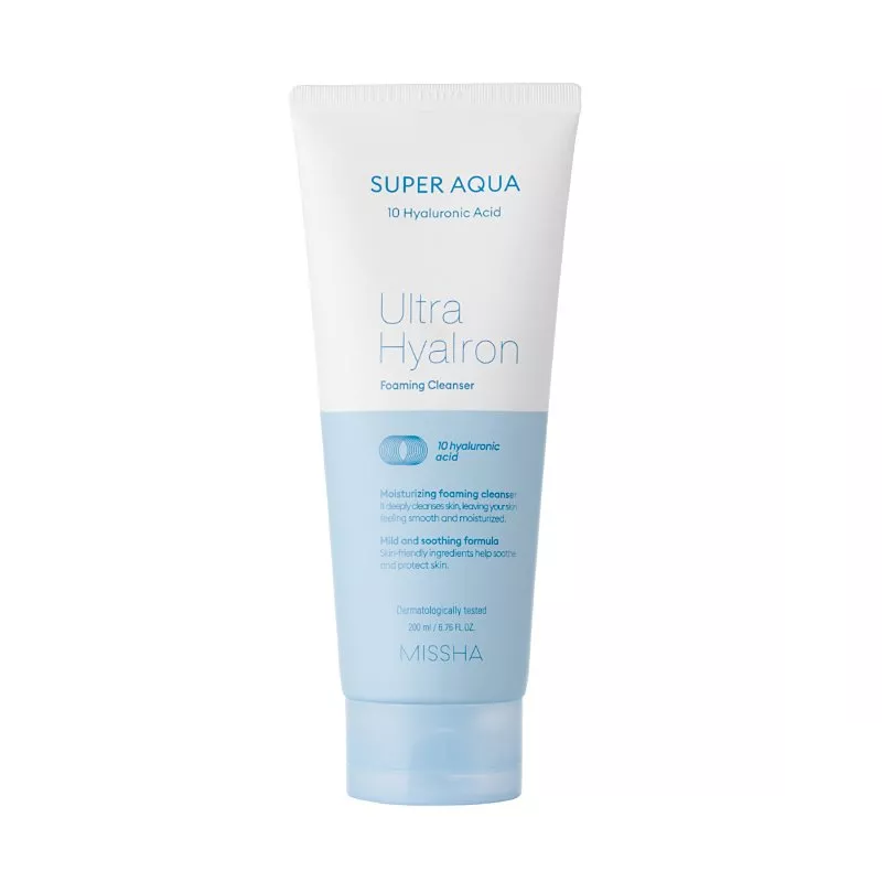 Пінка для вмивання з гіалуроновою кислотою MISSHA Super Aqua Ultra Hyalron Cleansing Foam 200ml