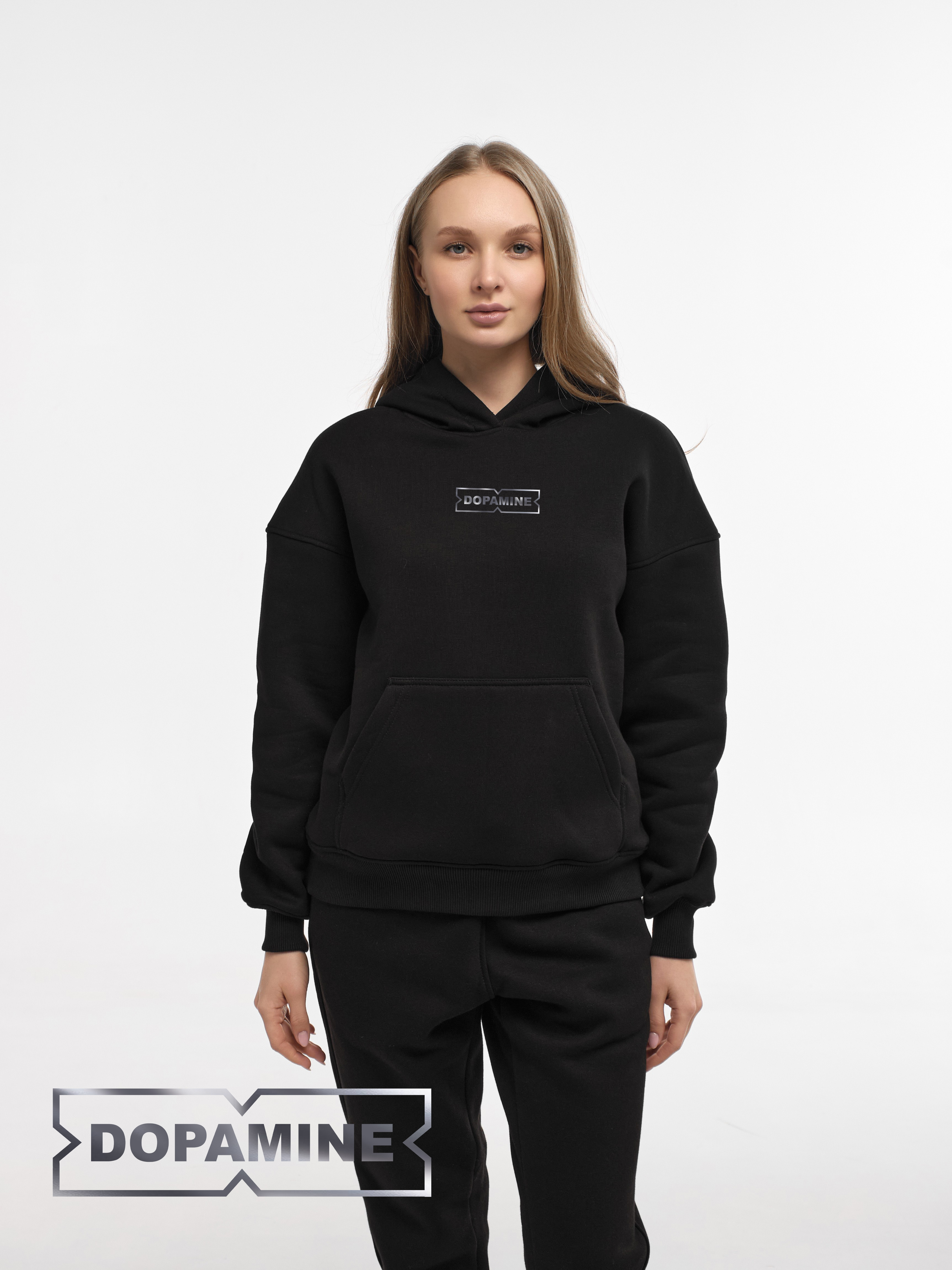 HOODIE "DOPAMINE" | POCKET | BLACK EMOTION | XH1