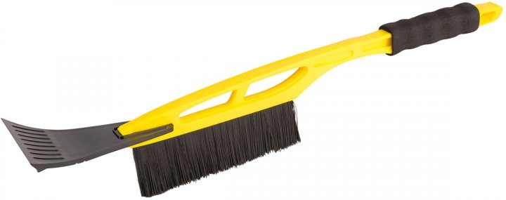 Щітка автомобільна зі скребком 175*10мм L520мм, жовта