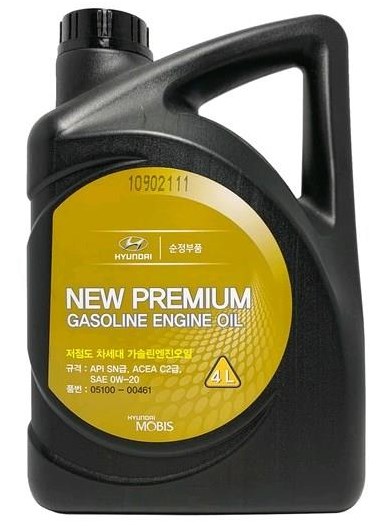 Моторна олива 0W20 Mobis Hyundai/KIA New Premium Gasoline , 4л.