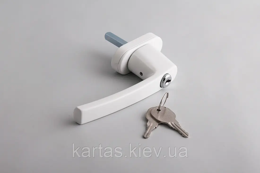Ручка віконна з замком (анти дитинко) біла Україна