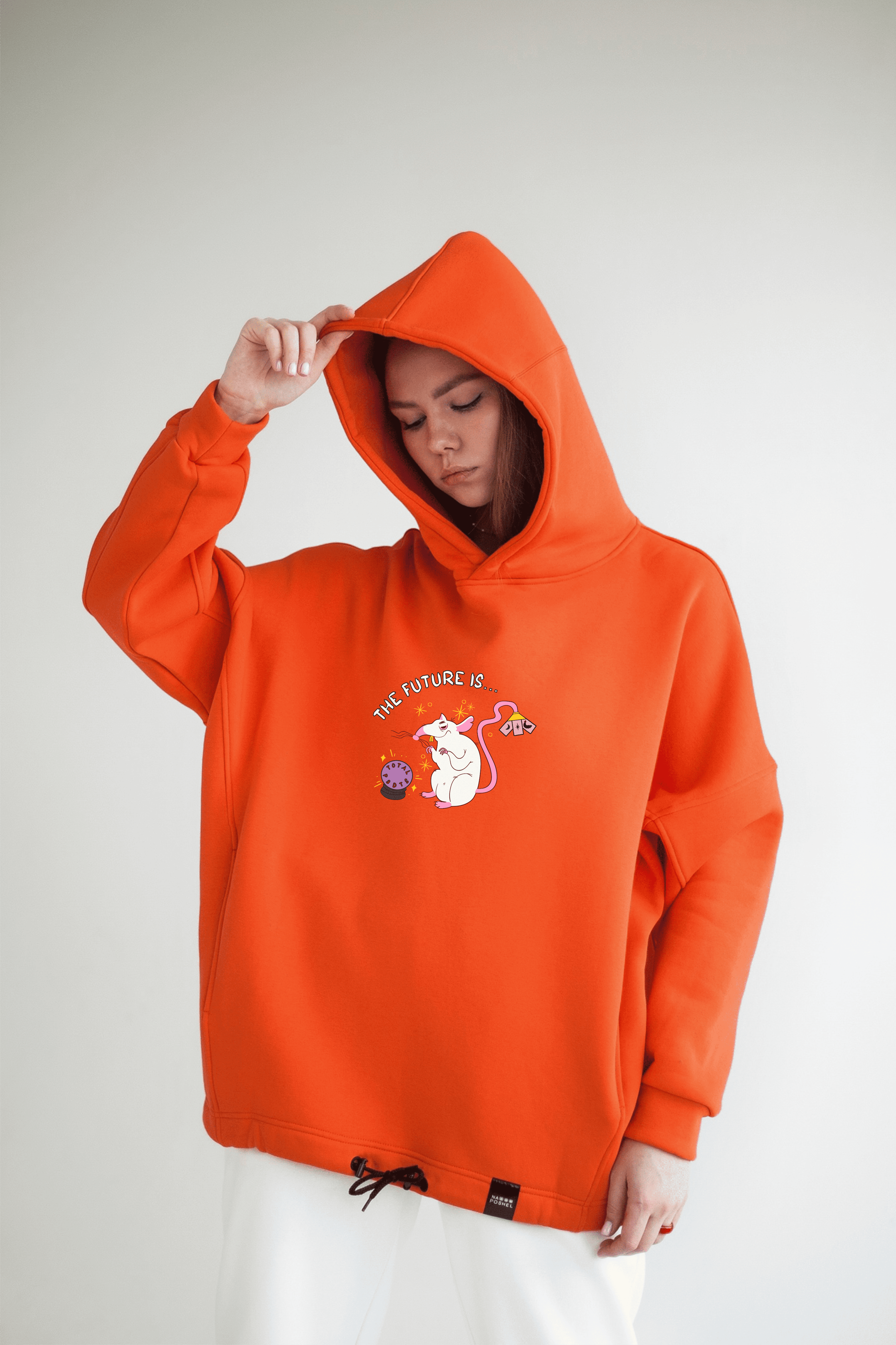 оверсайз худі пацючок чаклун помаранчевий