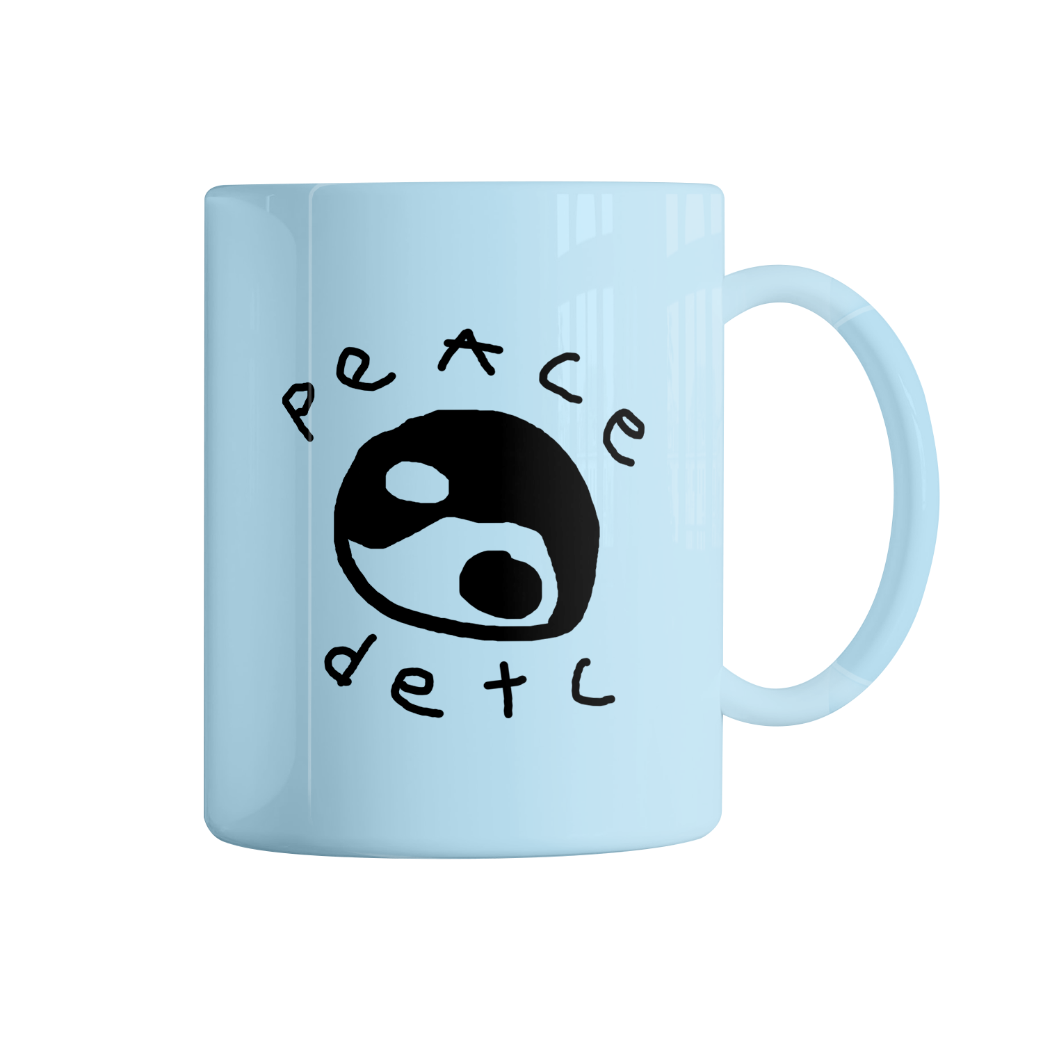 Чашка "Peace detc" блакитна