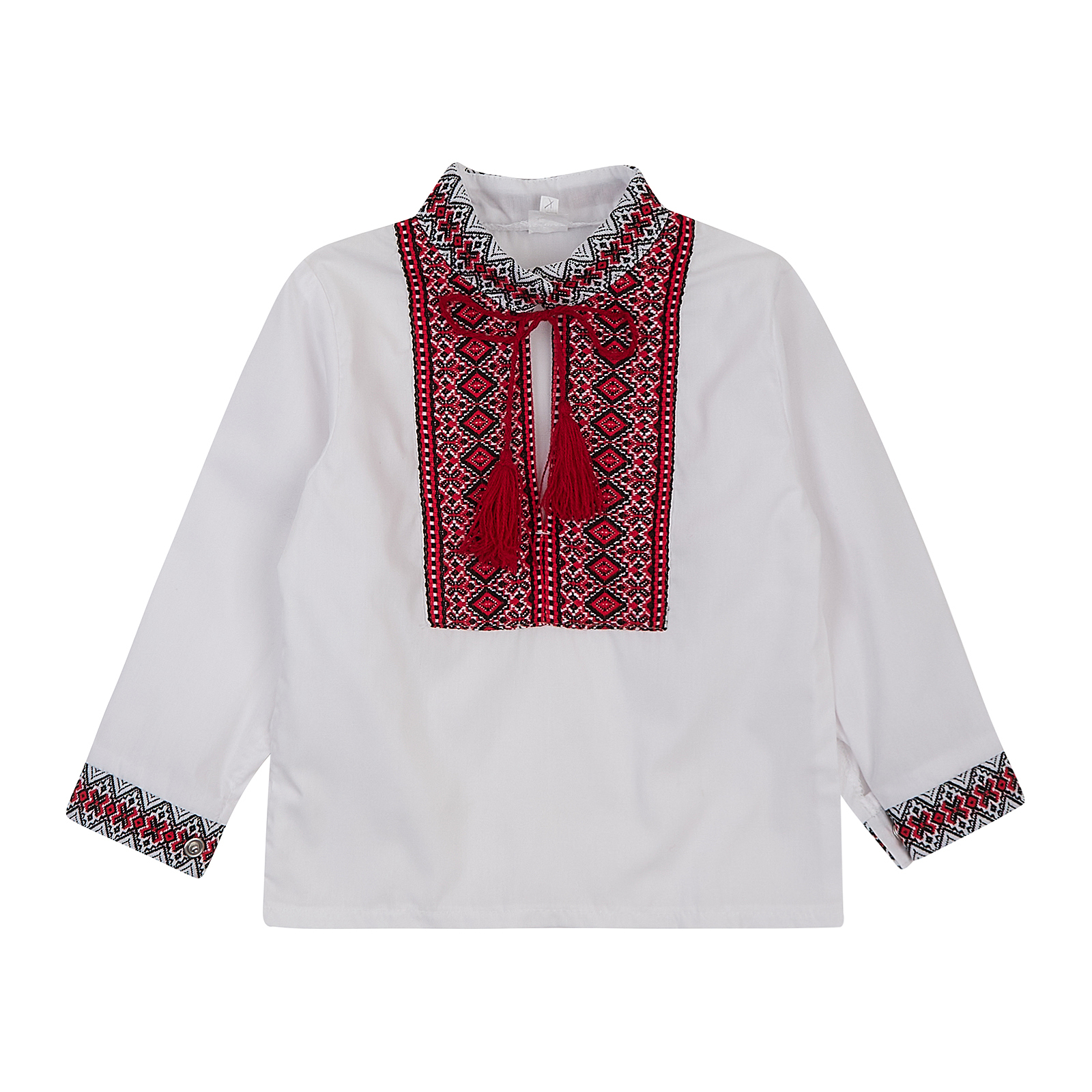 Сорочка для хлопчика з вишивкою ткане полотно біла