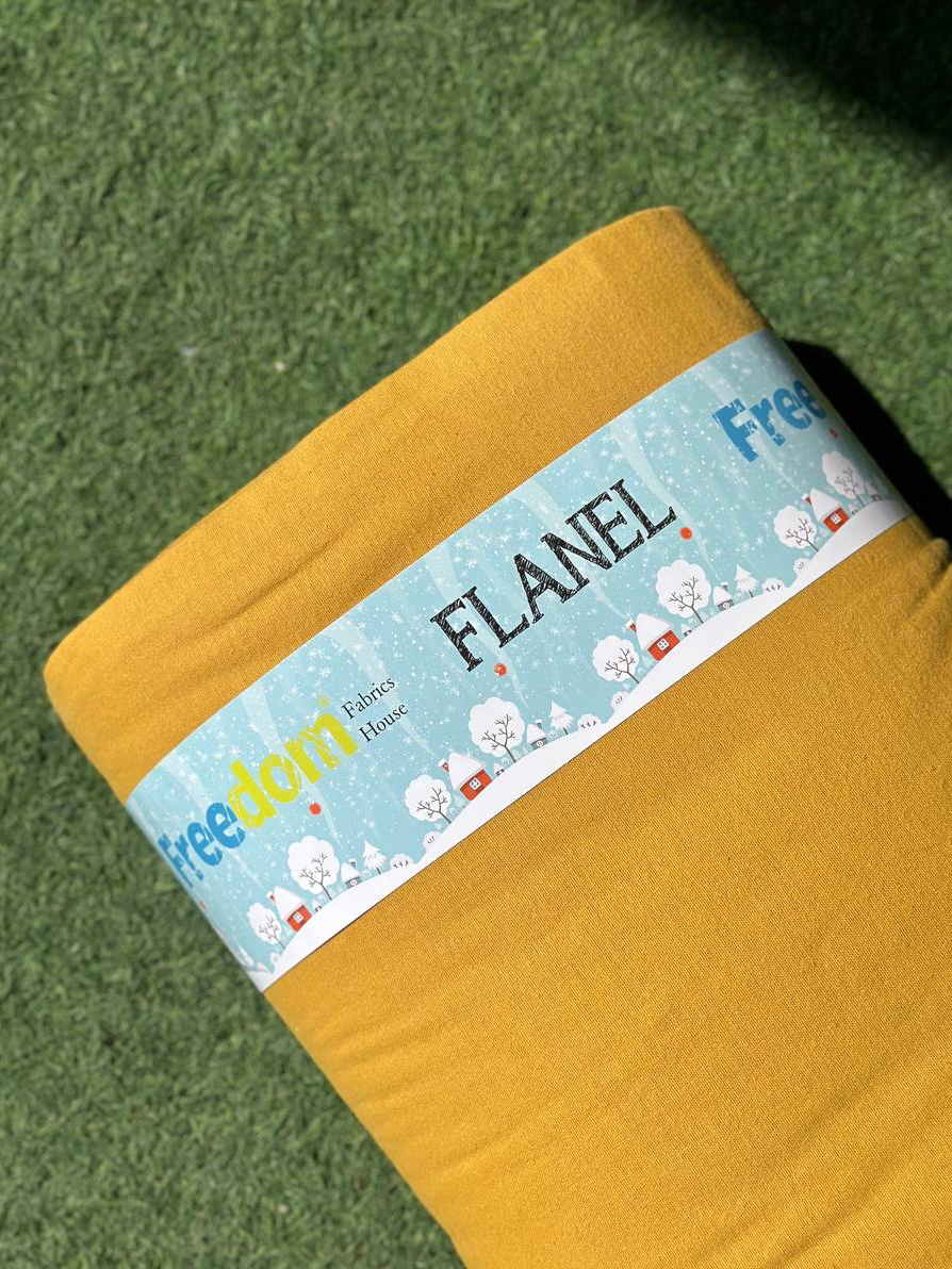 Постільний комплект Фланель преміум Гірчиця однотон