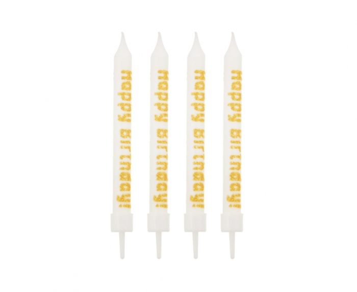 Свічки паличками білі з блискітками 12шт