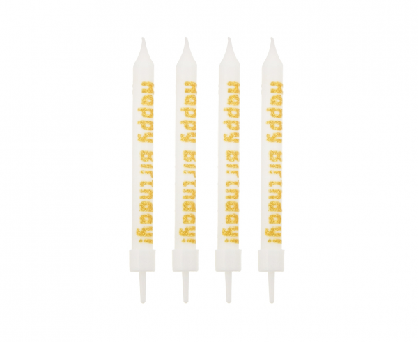 Свічки паличками білі з блискітками 12шт