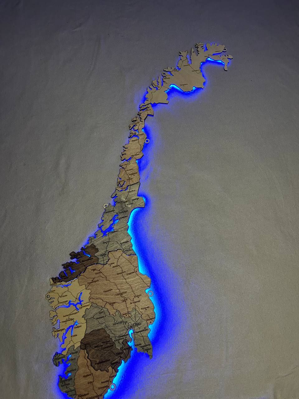 Eksklusiv Norge i tre – 3D veggkart