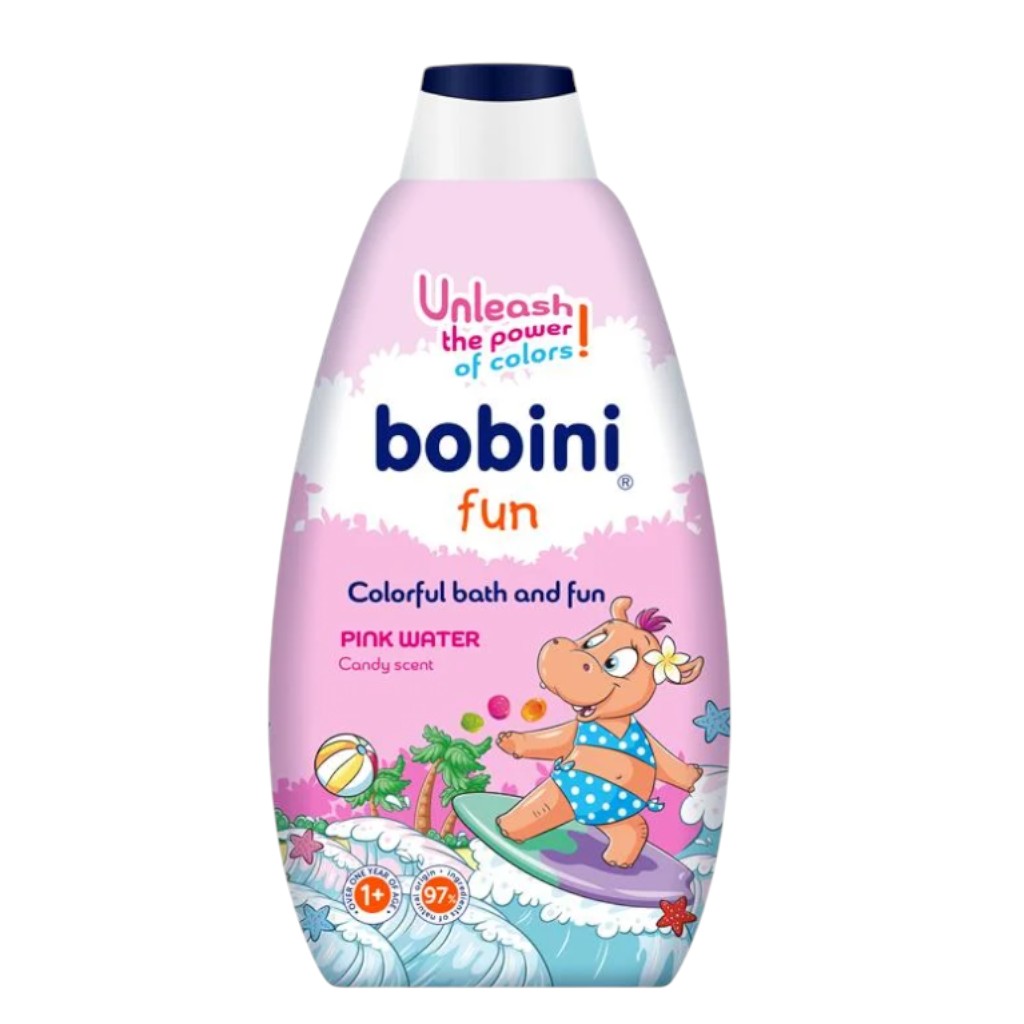 Кольоровий гель для купання та гри Bobini Fun Рожева вода, 500мл, 1+