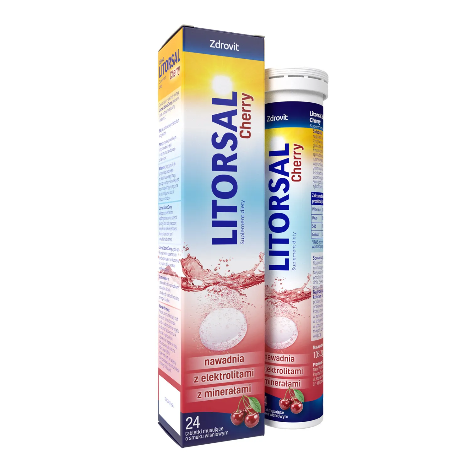 Litorsal Cherry регідратація та заряд енергії з вишневим смаком - 24 таблетки шипучі