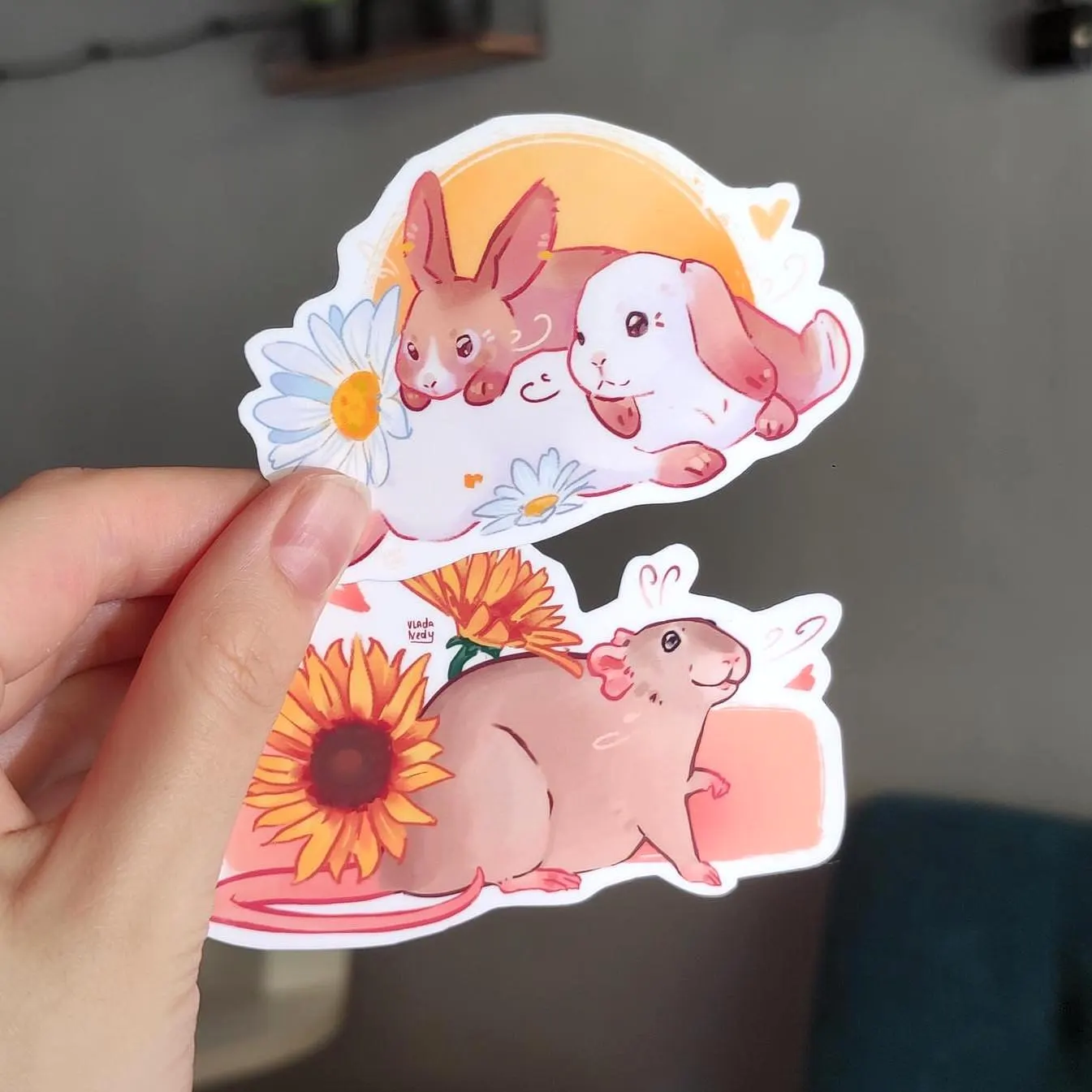 Наліпки з пацюком та кроликом