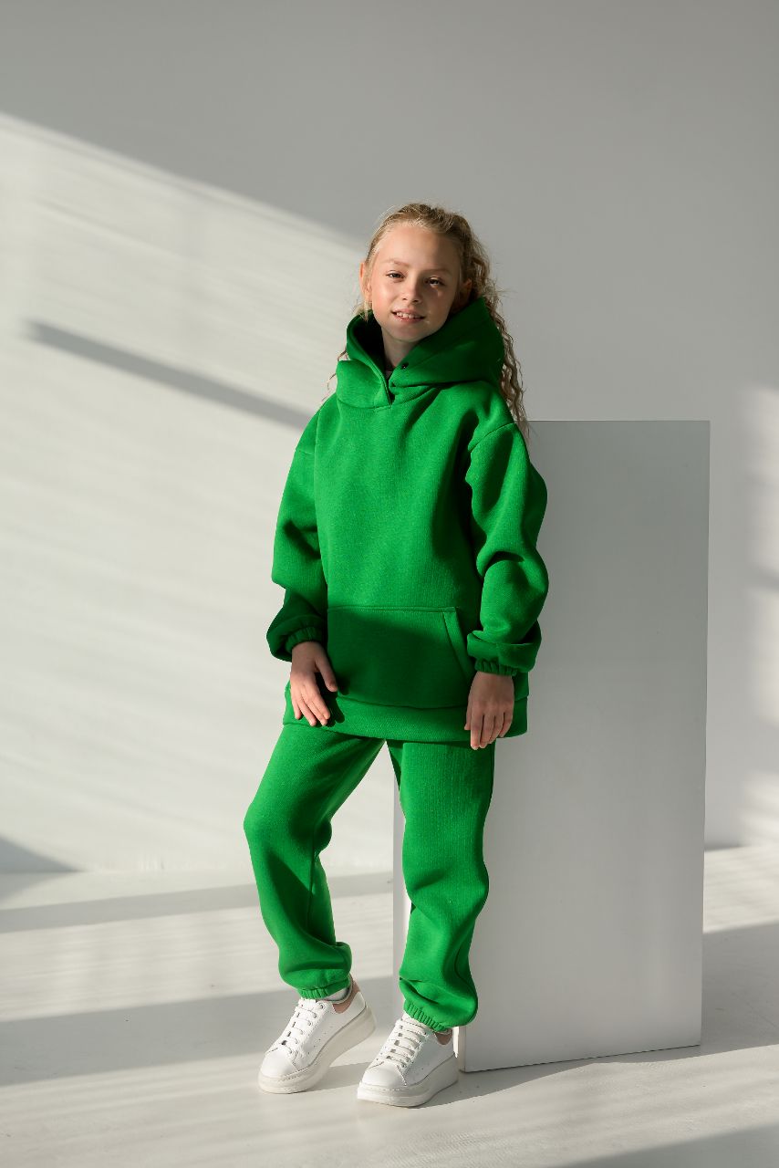 Спортивний костюм Утеплений Дитячий Family Look Зелений