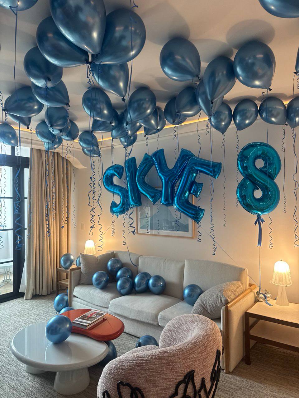 Blue Chrome Birthday Room Decor