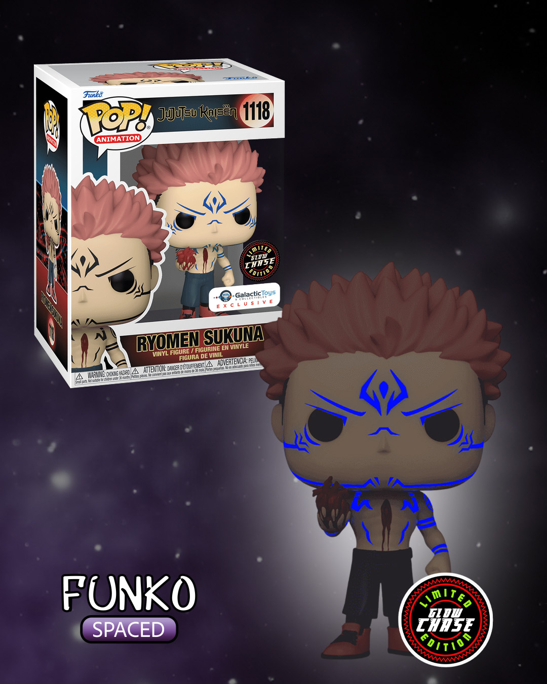 Фігурка Funko Pop Jujutsu Kaisen - Ryomen Sukuna CHASE | Фанко Поп Магічна битва - Рьомен Сукуна CHASE #1118