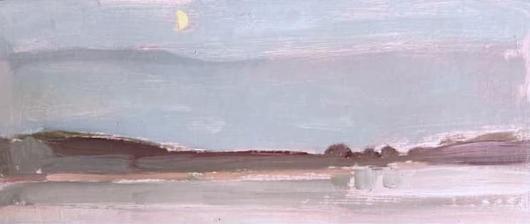 Etude overnight, 2022, 17x40 sm, oil on cardboard