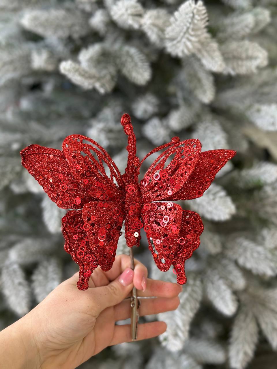 Ялинкова прикраса на кліпі Метелик, 17 см