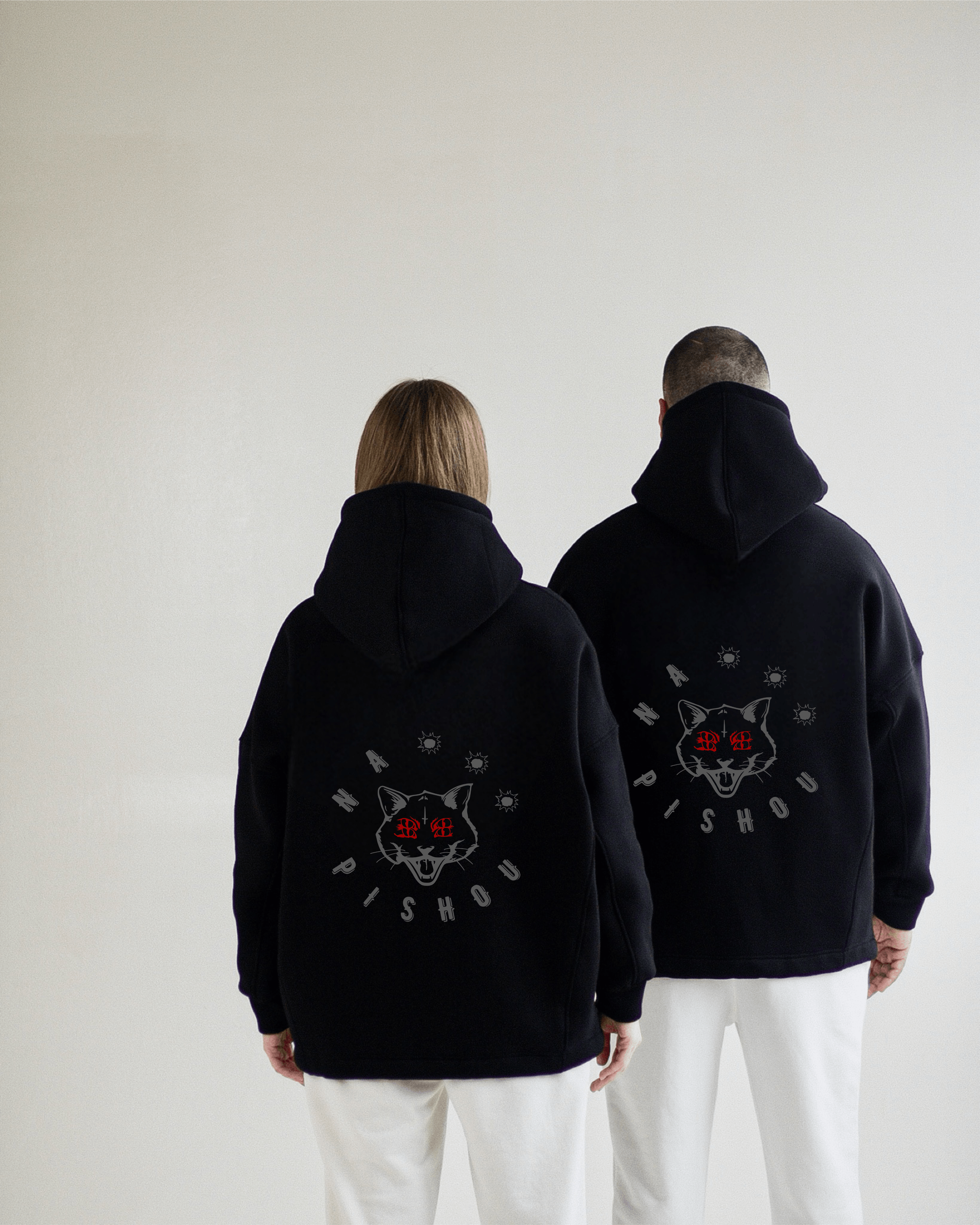 оверсайз худі ласкава киця чорний