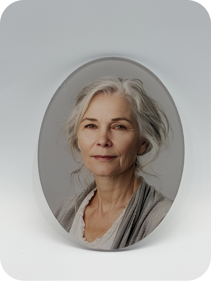 Пам’ятна фоторамка MEMORO | Овальна форма (глянцевий полікарбонат)