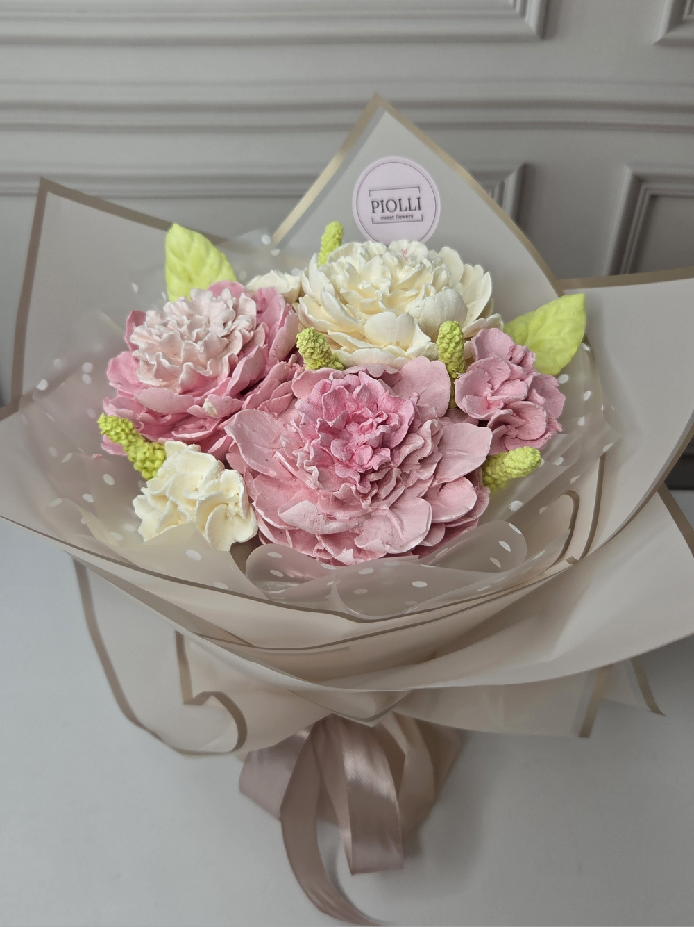 Зефірний букет D 22 см півонії великі