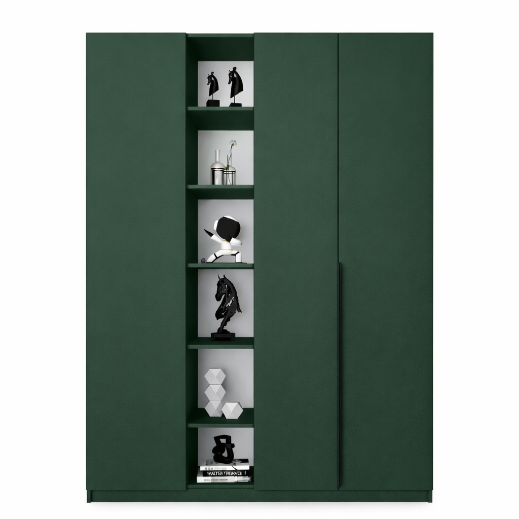 Шафа з трьома секціями та полицями