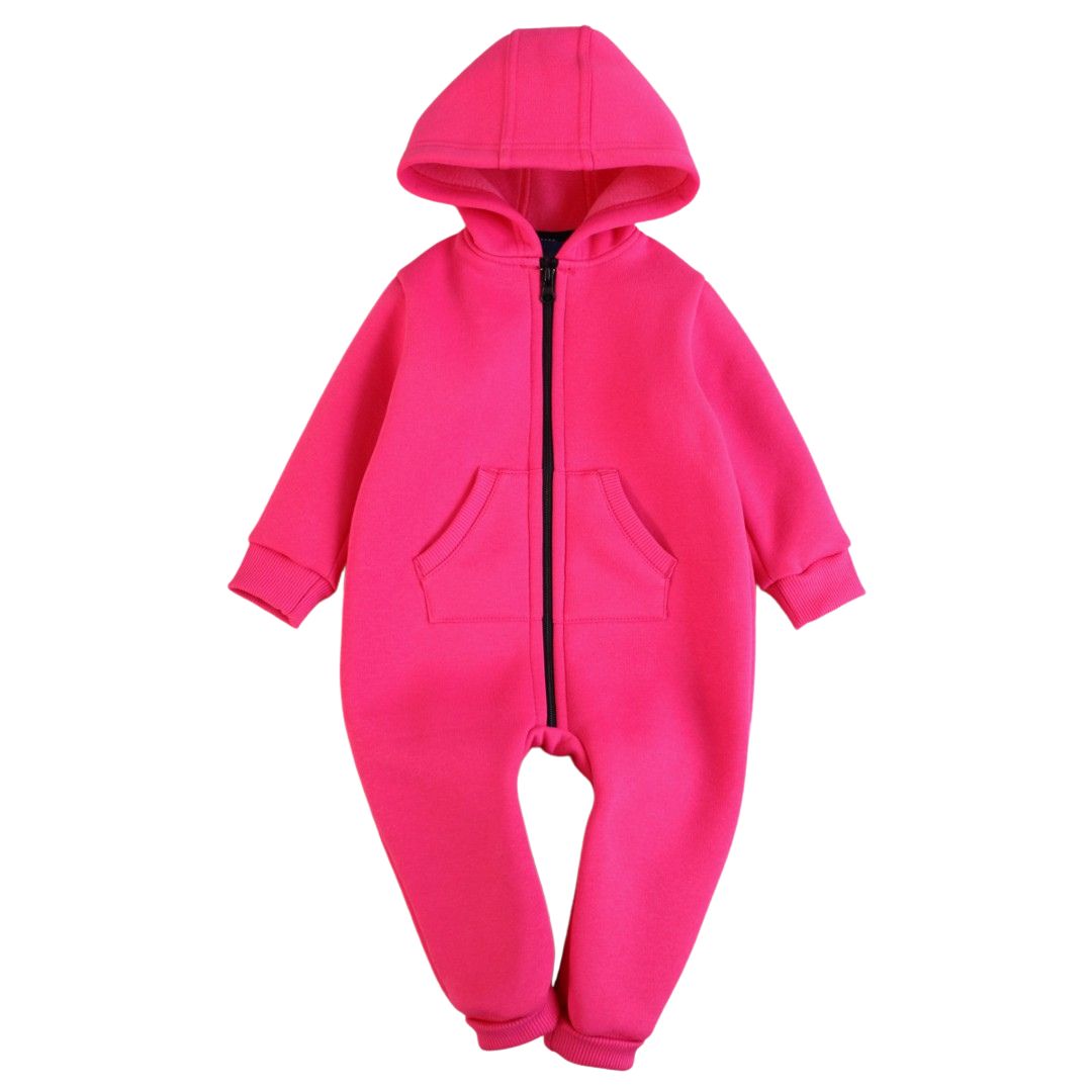 Дитячий теплий ромпер малиновий