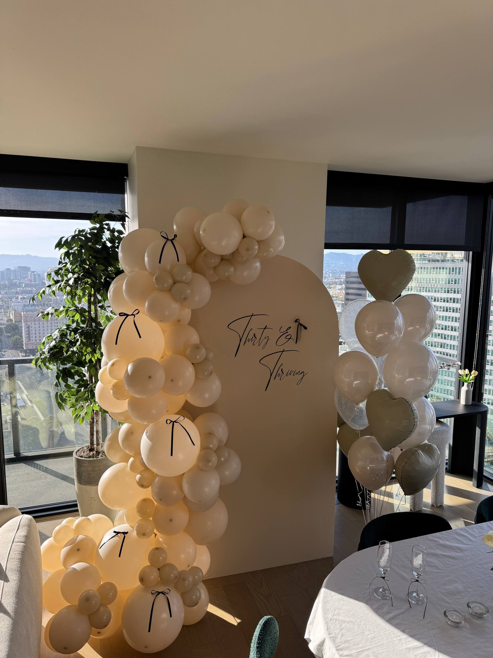 Thirty & Thriving Bow Birthday Backdrop