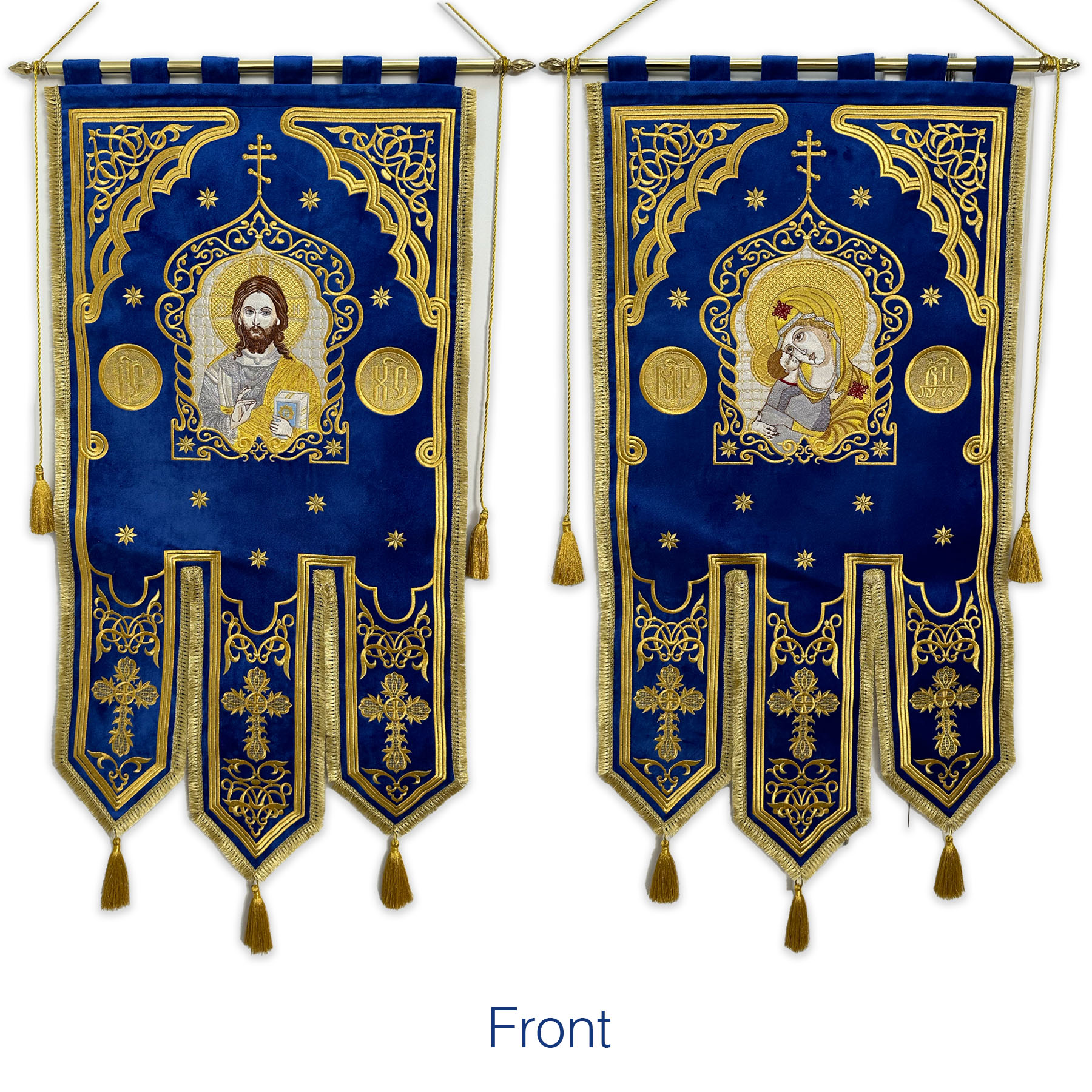 Embroidered Gonfalons "Golden Stars"