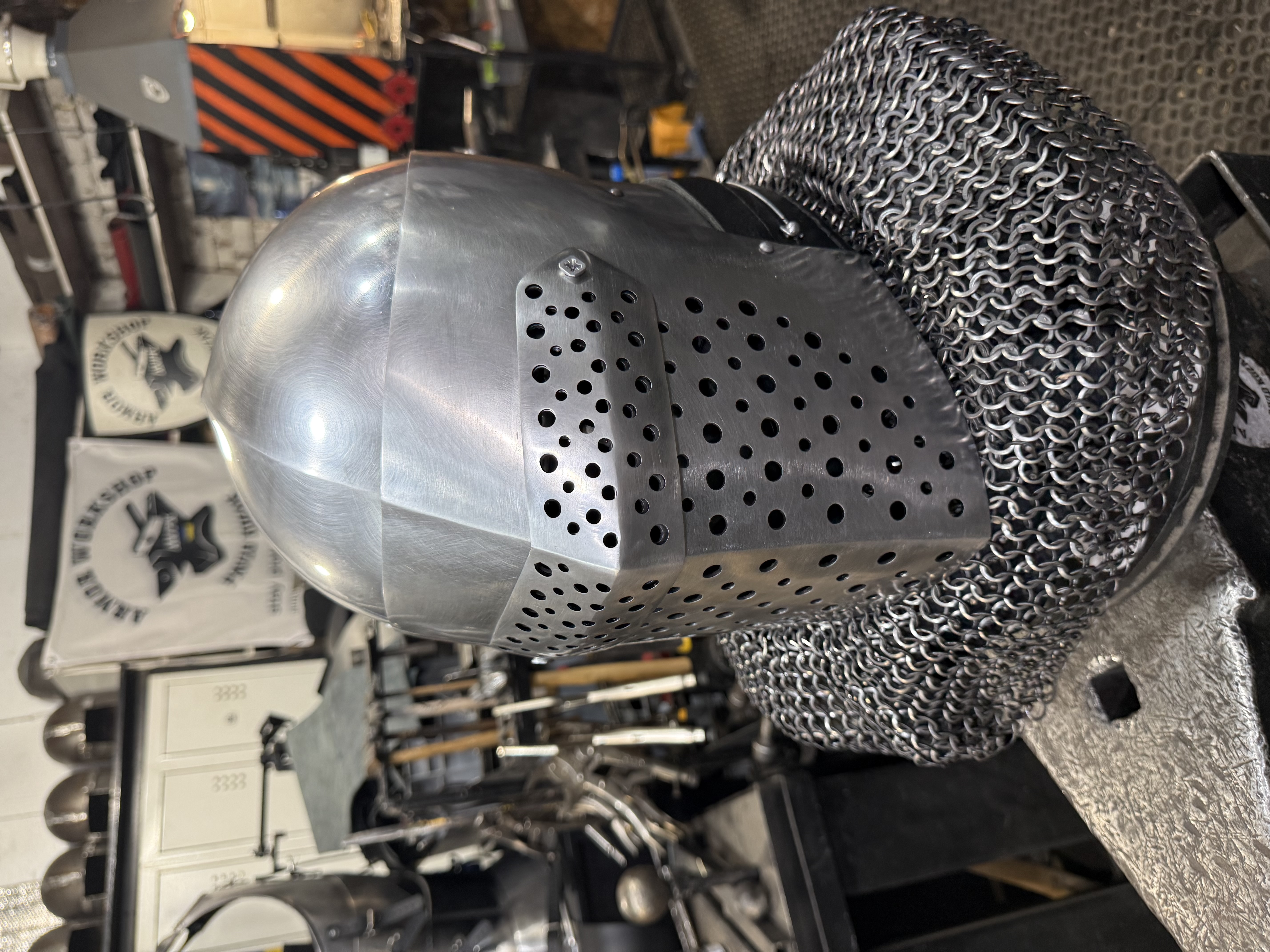 Armor helmet “spolettos with eye protection plate”