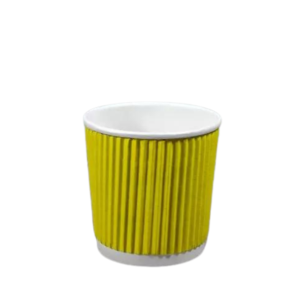 Гофрований стакан Ripple 110 мл жовтий, упаковка 25 шт, 015100018