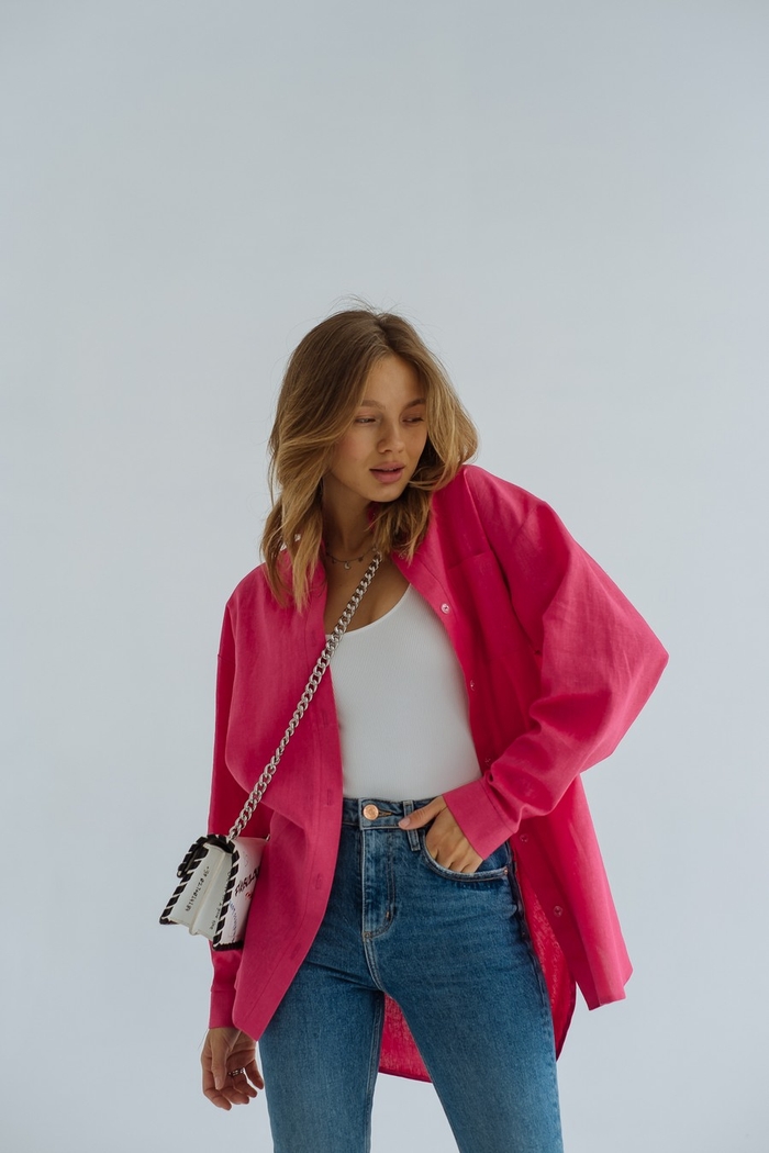 Linen shirt - Raspberry