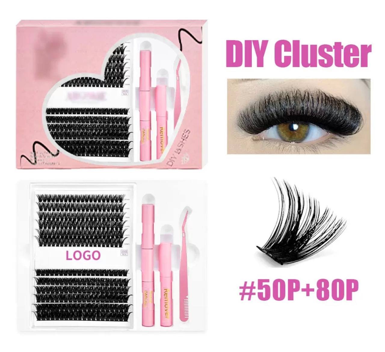 Набір для самостійного нарощування вій DIY Cluster Lash Kit (50P+80P)