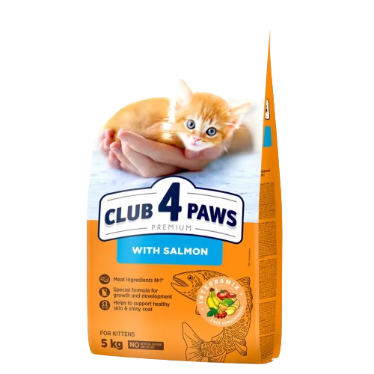 Сухий корм Клуб 4 Лапи (Club 4 Paws) Premium для кошенят, з лососем, 5 кг