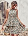 Summer Printed Halter Neck Short Dress | Summer Vacation Outfits