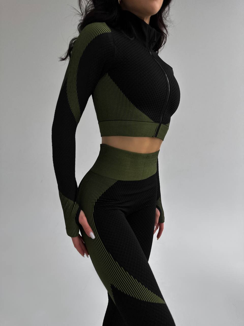 Безшовний костюм для фітнесу, тренувань, комплект двійка