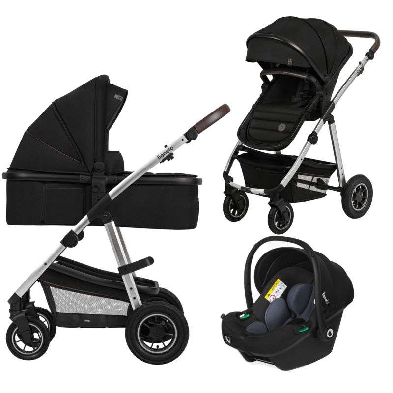 Коляска 3 в 1 Lionelo Amber Black Silver
