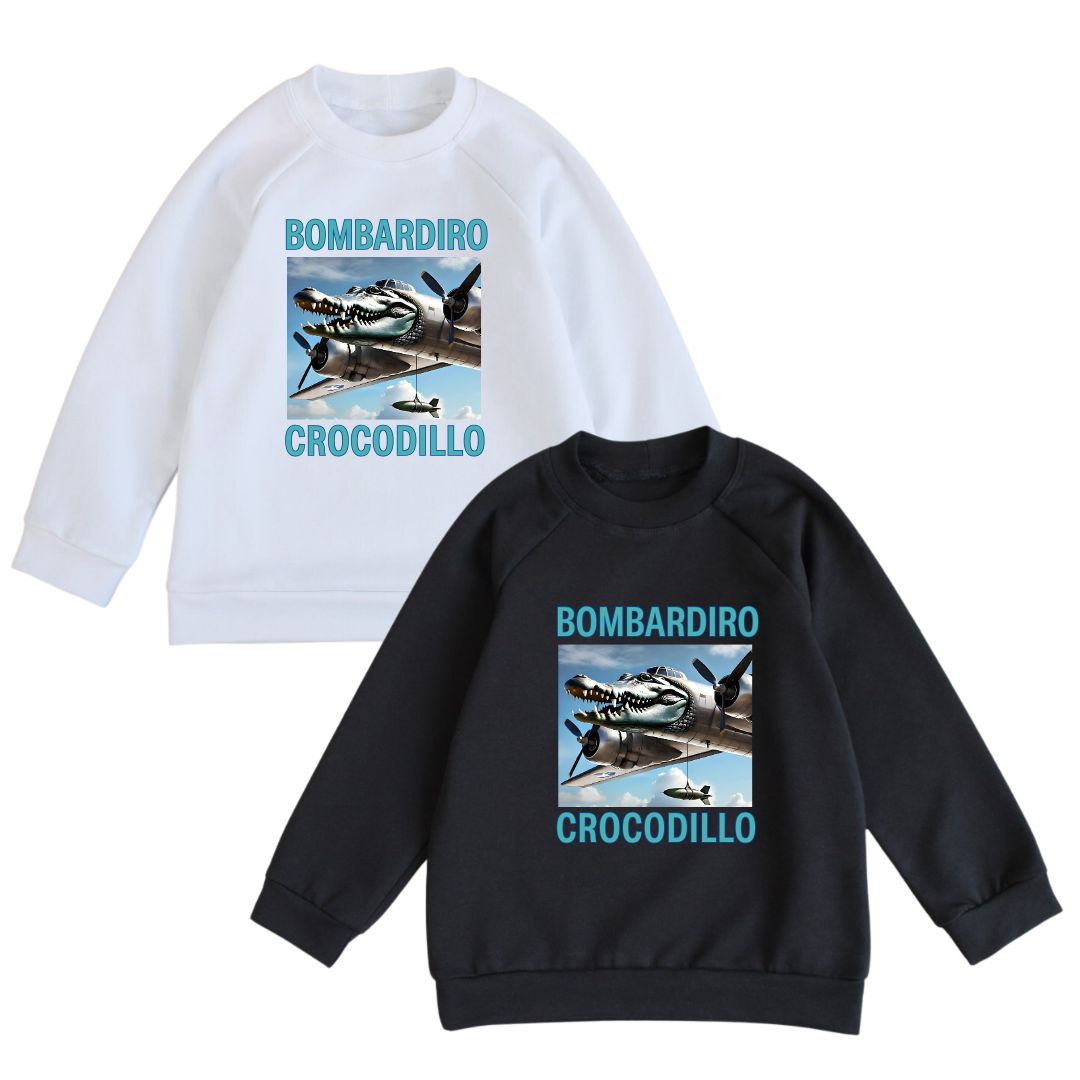 Світшот з принтом Bombardiro Crocodilo Бомбардіро Крокоділо