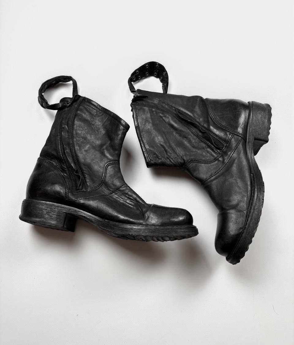 BUFFALO LAMB LEATHER ZIP BOOTS