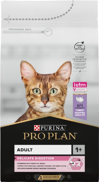 Сухий корм для дорослих котів з чутливим травленням Пуріна Проплан (Purina Pro Plan) з індичкою, 1,5 кг