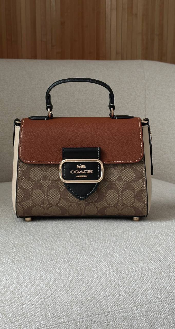 Coach Morgan Top Handle In Signature Canvas Brown