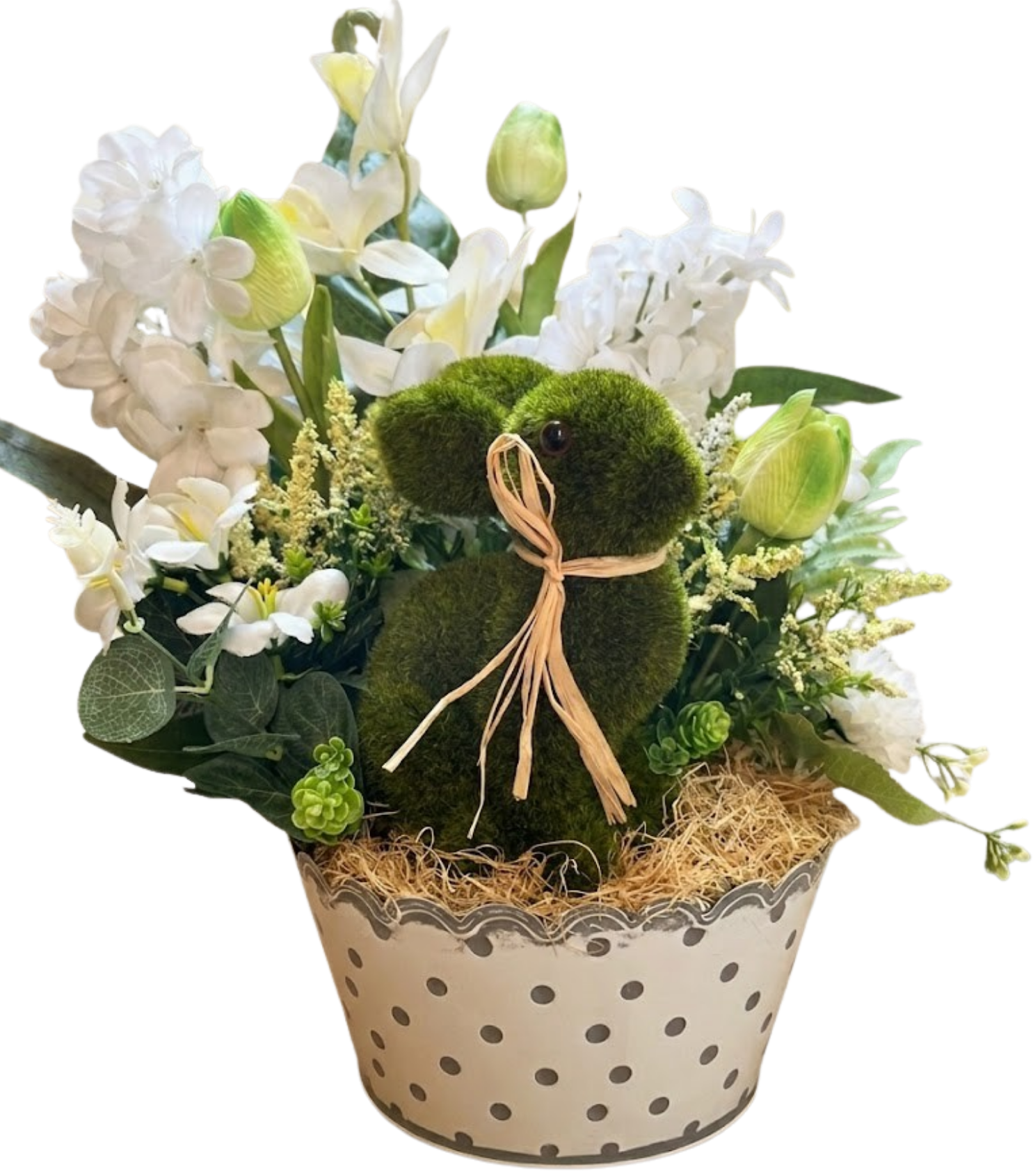 Nyuszis tavaszi asztaldísz (45x30 cm)