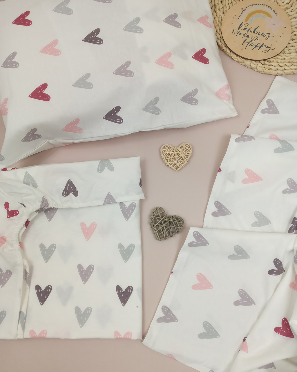 Комплект постільної білизни в дитяче ліжечко з бавовни