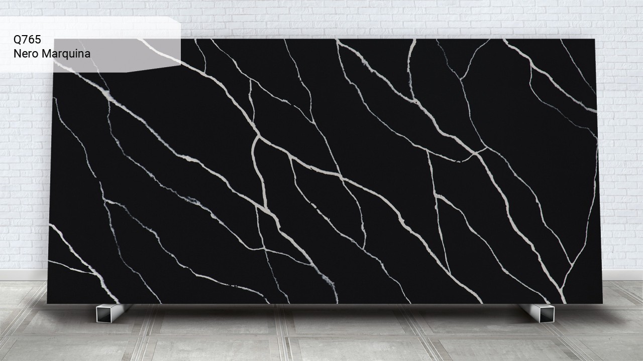 Кварцевий камінь Tisoro Q765 Nero Marquina 320x160