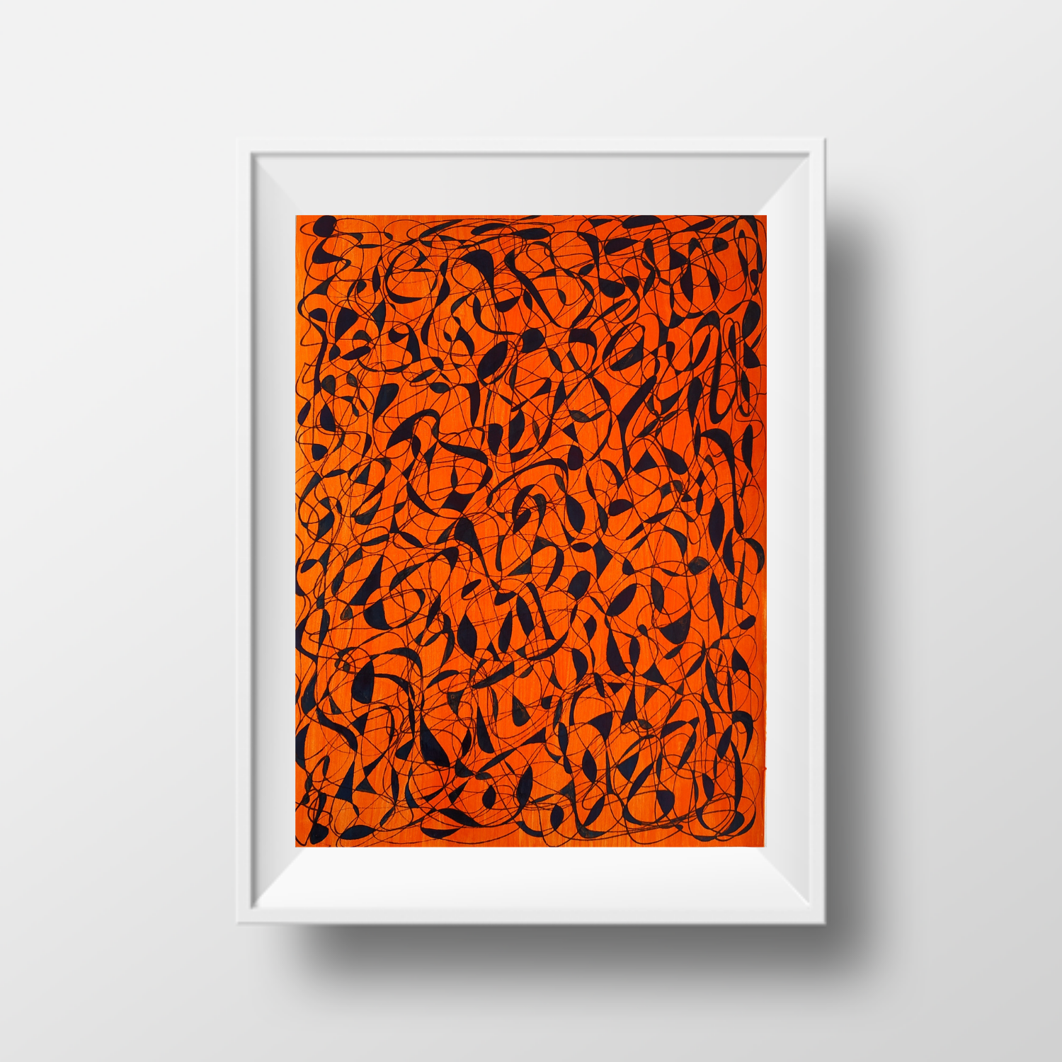 Small Orange Mosaic, 2021, ink on paper, 24*17,7 cm (А5)