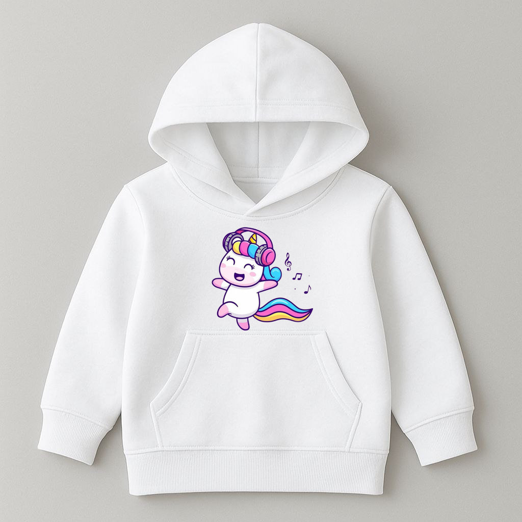 ДИТЯЧЕ ХУДІ БІЛИЙ КОЛІР З ПРИНТОМ "ЄДИНОРІЖКА 2"