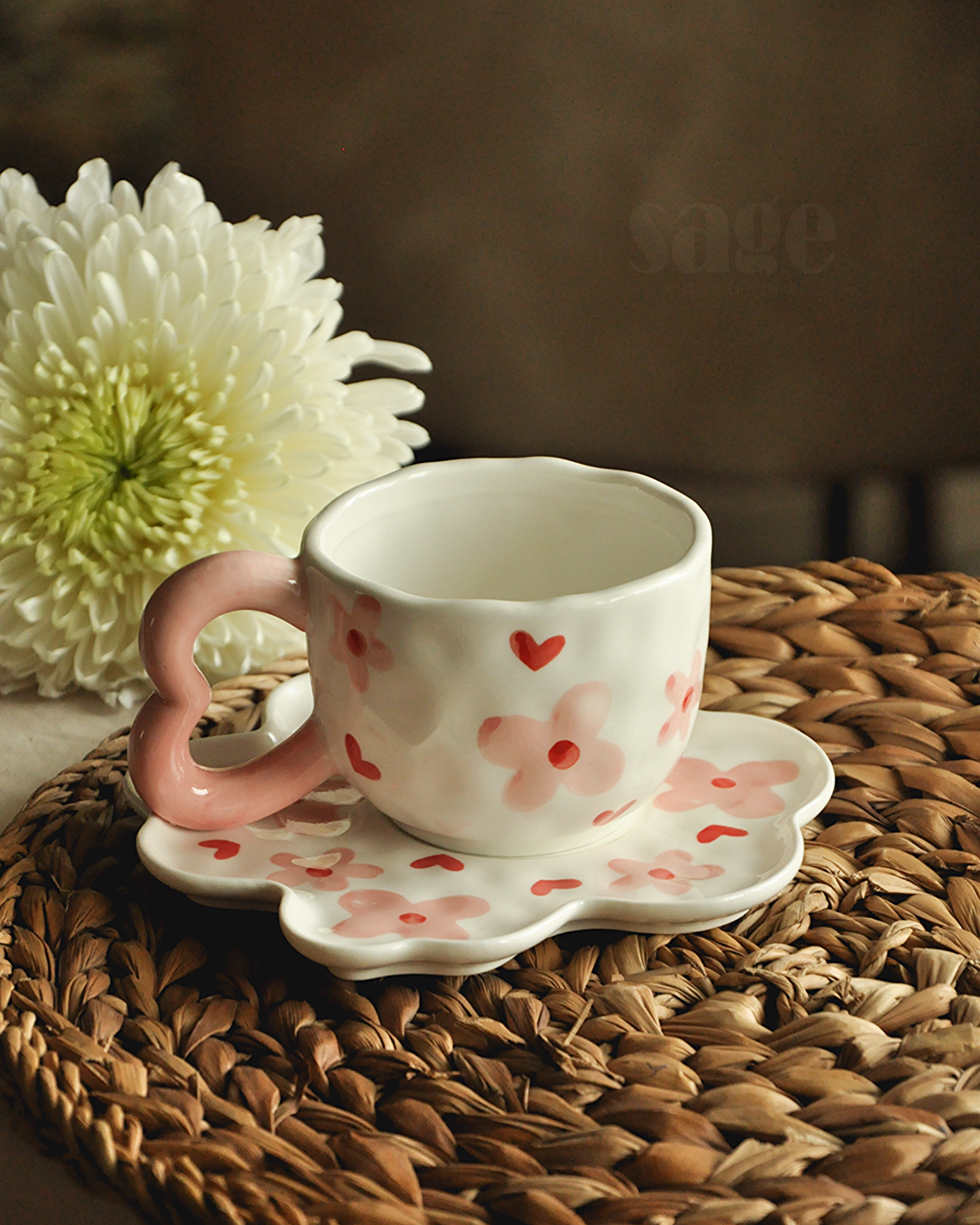 Чашка з блюдцем "Charming Pink" 220 мл