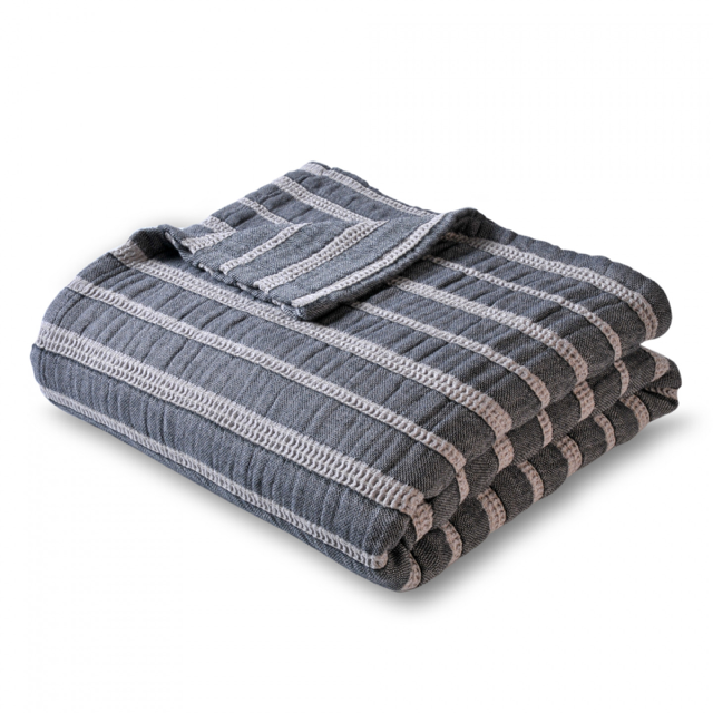 Gretta Покривало двоспальне натуральне 240×260 см, сірий меланж